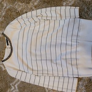 White House Black Market Ivory Knit Sequin Sweater Top